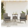 Image de Ensemble à manger de jardin et coussins 3 pcs gris rotin acacia 3278731