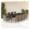 Image de Ensemble à manger de jardin et coussins 11 pcs gris rotin verre 3278736