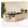 Image de 11-delige Tuinset met kussens poly rattan en glas beige3278738