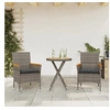 Image de Ensemble de bistro avec coussins 3 pcs gris rotin et acacia, ensemble de bistro de jardin, ensemble de balcon, 3278754