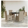 Image de Salon de jardin GENERIQUE resine tressee 6 personnes 90 x 90 x 75 cm 5 pieces