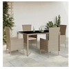 Image de Ensemble à Manger de Jardin avec Coussins 5pcs, Table de Terrasse, Meubles de Patio, Mobilier d'Extérieur, Beige 3277571