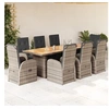 Image de 9-delige Tuinset met kussens poly rattan grijs3277592