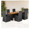 Image de 7-delige Tuinset met kussens poly rattan zwart3277629