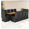 Image de 11-delige Tuinset met kussens poly rattan zwart3277634