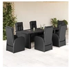 Image de 7-delige Tuinset met kussens poly rattan zwart3277637