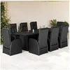 Image de 9-delige Tuinset poly rattan zwart3277638