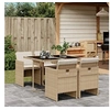 Image de Ensemble à manger de jardin avec coussins 5pcs Beige poly rotin 3277665