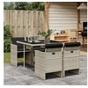 Image de Ensemble à manger de jardin et coussins 5 pcs gris clair rotin 3277666