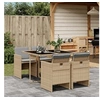 Image de Ensemble à manger de jardin coussins 5 pcs mélange beige rotin 3277667