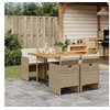 Image de Ensemble à manger de jardin avec coussins 5pcs Beige poly rotin 3277671