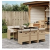 Image de Ensemble à manger de jardin et coussins 7 pcs beige poly rotin 3277677
