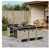 Image de Ensemble à manger de jardin et coussins 7 pcs gris clair rotin 3277678