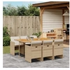 Image de Ensemble à manger de jardin et coussins 7 pcs beige poly rotin 3277683