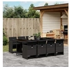 Image de Ensemble à manger de jardin 9pcs coussins noir résine tressée 3277686