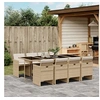 Image de Ensemble à manger de jardin et coussins 9 pcs beige Poly rotin 3277689