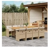 Image de Ensemble à manger de jardin et coussins 9 pcs beige Poly rotin 3277695