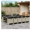 Image de Ensemble à manger de jardin 11pcs avec coussins gris poly rotin 3277702