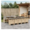 Image de Ensemble à manger de jardin et coussins 11 pcs mélange beige 3277703