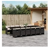 Image de Ensemble à manger de jardin 13 pcs coussins noir résine tressée 3277709