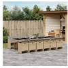 Image de Ensemble à manger de jardin coussins 13 pcs mélange beige rotin 3277715