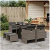 Image de 9-delige Tuinset met kussens poly rattan grijs3277723