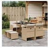 Image de Ensemble à manger de jardin et coussins 9 pcs beige Poly rotin 3277725
