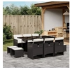 Image de Ensemble à manger de jardin 11 pcs coussins noir résine tressée 3277733