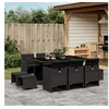 Image de Ensemble à manger de jardin 11 pcs coussins noir résine tressée 3277734