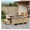 Image de Ensemble à manger de jardin et coussins 11 pcs beige poly rotin 3277737