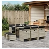 Image de Ensemble à manger de jardin 11pcs avec coussins gris poly rotin 3277738