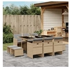 Image de Salon de jardin resine tressee 11 pieces beige 165.0 x 106 x 73 cm