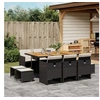 Image de Ensemble à manger de jardin 11 pcs coussins noir résine tressée 3277742