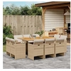 Image de Ensemble à manger de jardin et coussins 11 pcs beige poly rotin 3277743