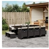 Image de Ensemble à manger de jardin 13 pcs coussins noir résine tressée 3277745
