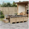 Image de Ensemble à manger de jardin coussins 13 pcs mélange beige rotin 3277751