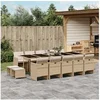 Image de Ensemble à manger de jardin et coussins 15 pcs beige 3277761