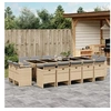 Image de Ensemble à manger de jardin et coussins 15 pcs mélange beige 3277763