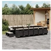 Image de Ensemble à manger de jardin 17 pcs coussins noir résine tressée 3277769