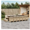 Image de Ensemble à manger de jardin et coussins 17 pcs beige 3277773