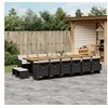 Image de Ensemble à manger de jardin 17 pcs coussins noir résine tressée 3277778
