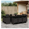 Image de Ensemble à manger de jardin 11 pcs coussins noir résine tressée 3277794