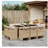 Image de Ensemble à manger de jardin et coussins 11 pcs beige poly rotin 3277797