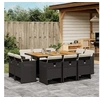 Image de Ensemble à manger de jardin 11 pcs coussins noir résine tressée 3277802