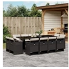Image de Ensemble à manger de jardin 13 pcs coussins noir résine tressée 3277805