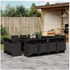 Image de Ensemble à manger de jardin 13 pcs coussins noir résine tressée 3277806