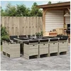 Image de Ensemble à manger de jardin et coussins 13 pcs gris clair rotin 3277810