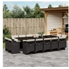 Image de Ensemble à manger de jardin 15 pcs coussins noir résine tressée 3277817