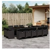 Image de Ensemble à manger de jardin 15 pcs coussins noir résine tressée 3277818
