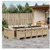 Image de Ensemble à manger de jardin et coussins 15 pcs beige 3277821